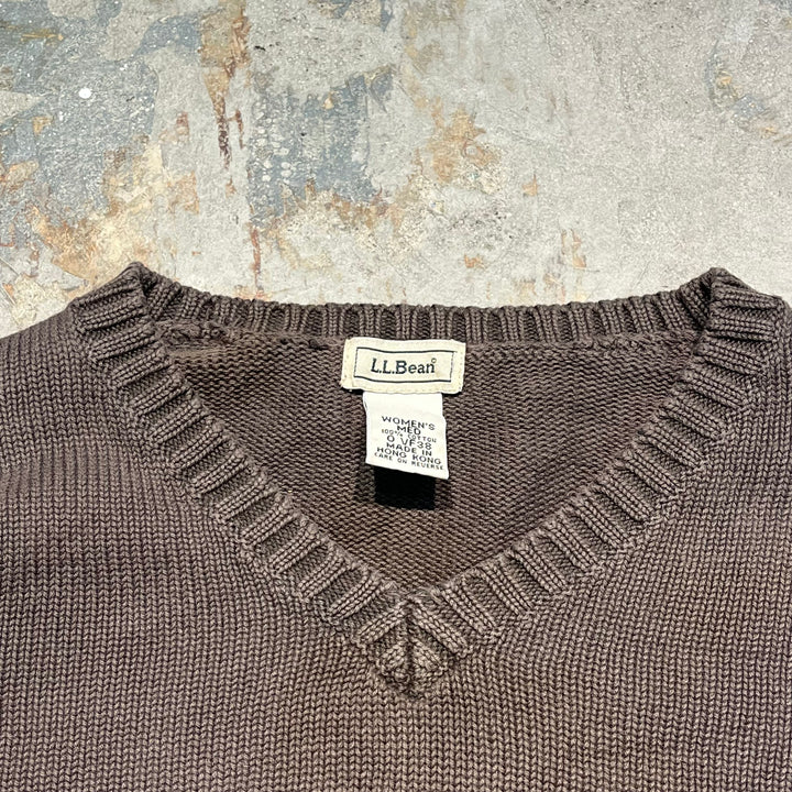 #3397 L.L.Bean/エルエルビーン/Vneck cotton knit/Vネックコットンニット/サイズWomens M