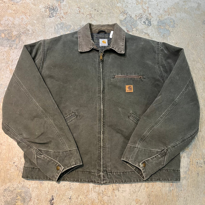 古着 carhartt/ カーハート/デトロイトジャケット/ ダック地/ 裏地ブランケット/ チェック柄/ サイズL相当