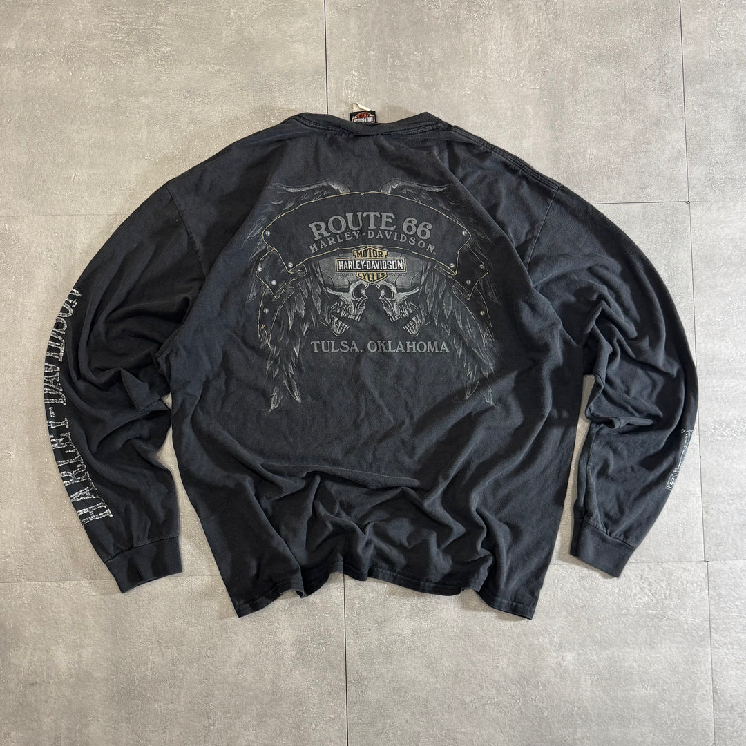 古着 Harley-Davidson ハーレーダビッドソン ロングスリーブプリントTシャツ サイズXL