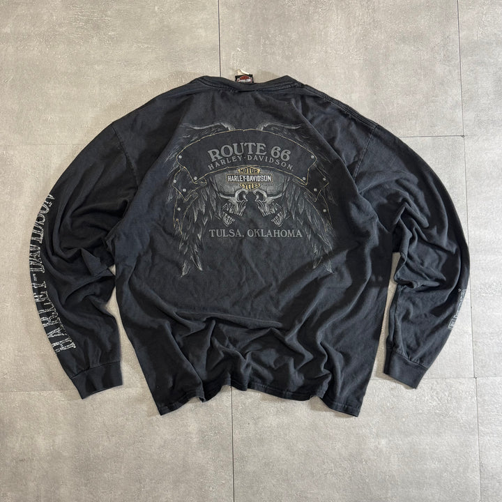 古着 Harley-Davidson ハーレーダビッドソン ロングスリーブプリントTシャツ サイズXL
