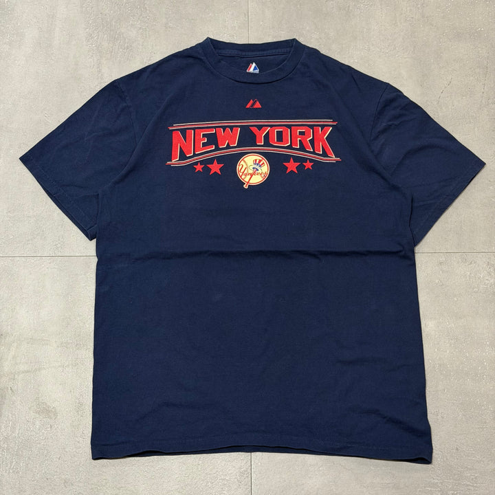 古着 Majestic/ マジェスティック/ New York Yankees/ニューヨーク ヤンキース/ プリントTシャツ/ サイズL