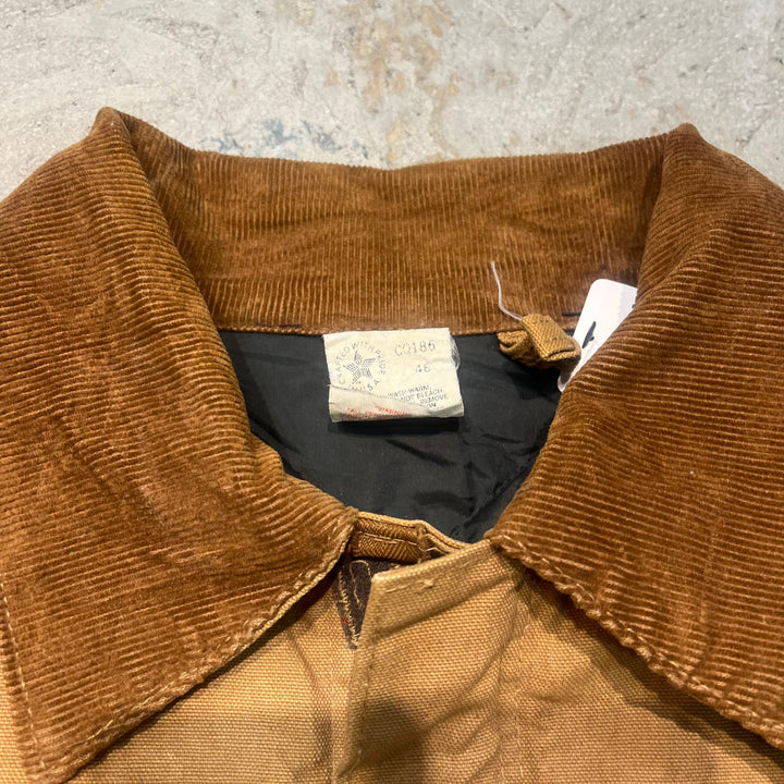 古着 80's Carhartt/ カーハート/ トラディショナルコート/ 襟コーデュロイ/ 裏地キルティング/ サイズXL相当