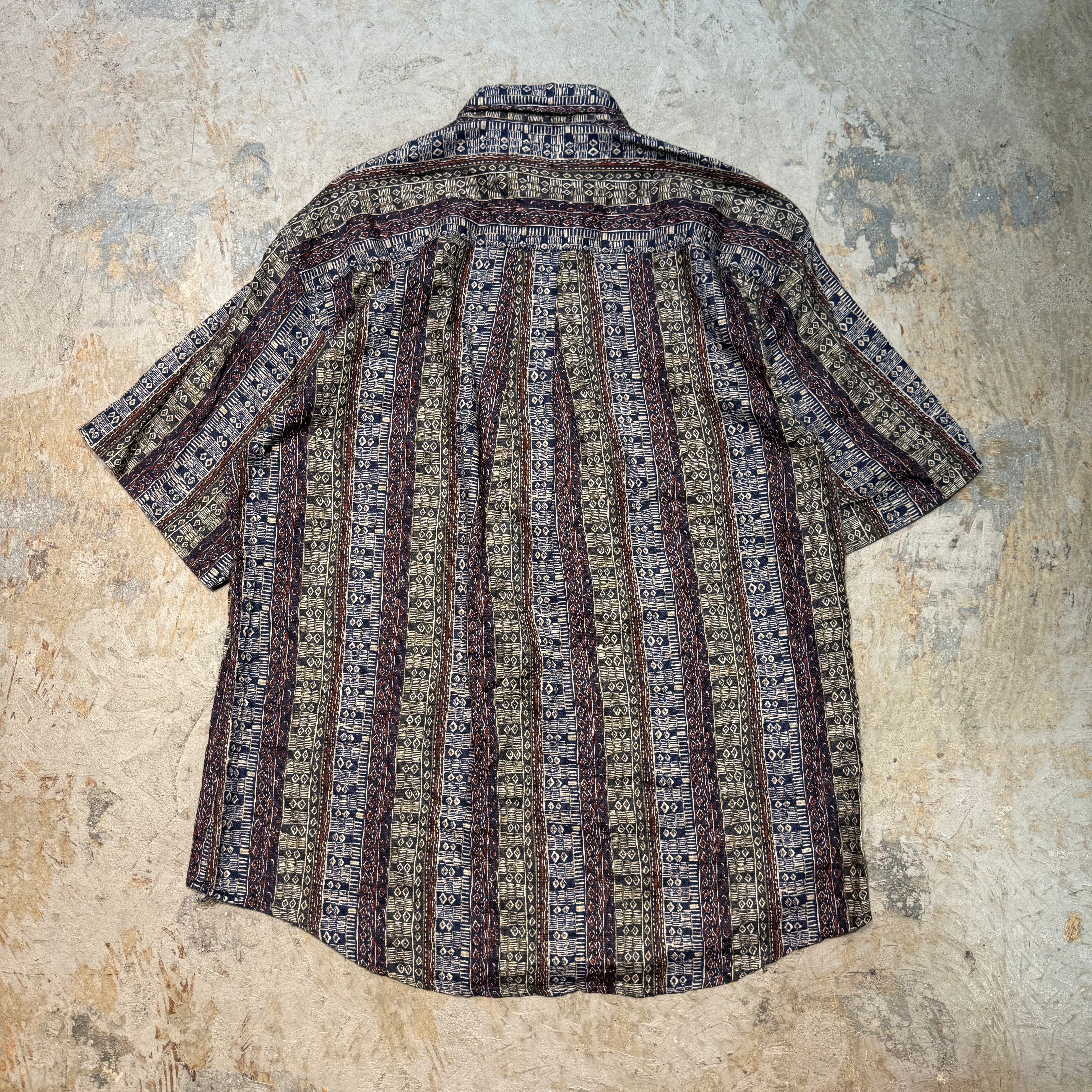 XL★古着 ウールリッチ WOOLRICH 半袖 ポロ シャツ メンズ 00年代 00s 大きいサイズ コットン 緑他 グリーン ボーダー  25jul09 中古 トップス