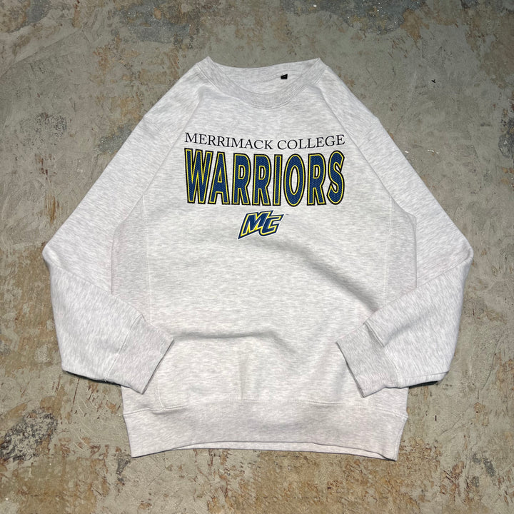 #4056 古着 Crew Neck College Sweat Shirts/クルーネックカレッジスウェット/MERRIMACK/メリマック大学/WARRIORS/ウォリアーズ/アイスホッケー/サイズM