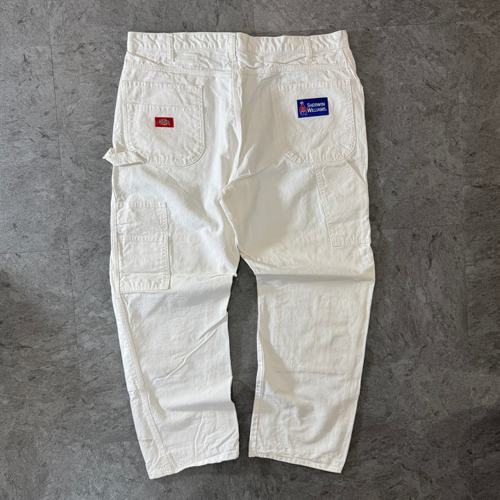 古着 Dickies×SHERWIN WILLIAMS ディッキーズ× シャーウィン・ウィリアムズ ペインターパンツ  ダブルニー 実寸サイズ38×28