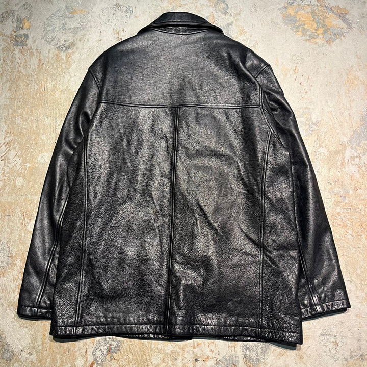 #3319 古着 WILSONS/Leather Jacket/フロントボタンレザージャケット/サイズL