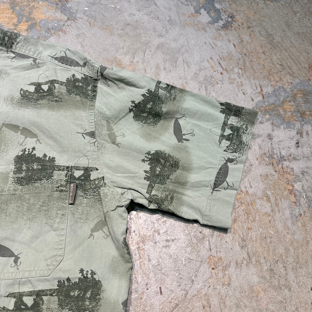 旧衣服WOOLRICH/羊毛rich /扣式短袖衬衫/总图案/尺寸M