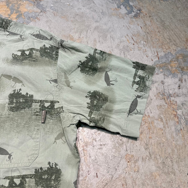 旧衣服WOOLRICH/羊毛rich /扣式短袖衬衫/总图案/尺寸M