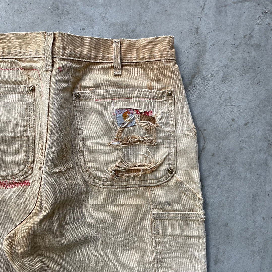 古着 USA製 Carhartt/カーハート/ダック地ペインターパンツ/ダブルニー/実寸サイズ33×31