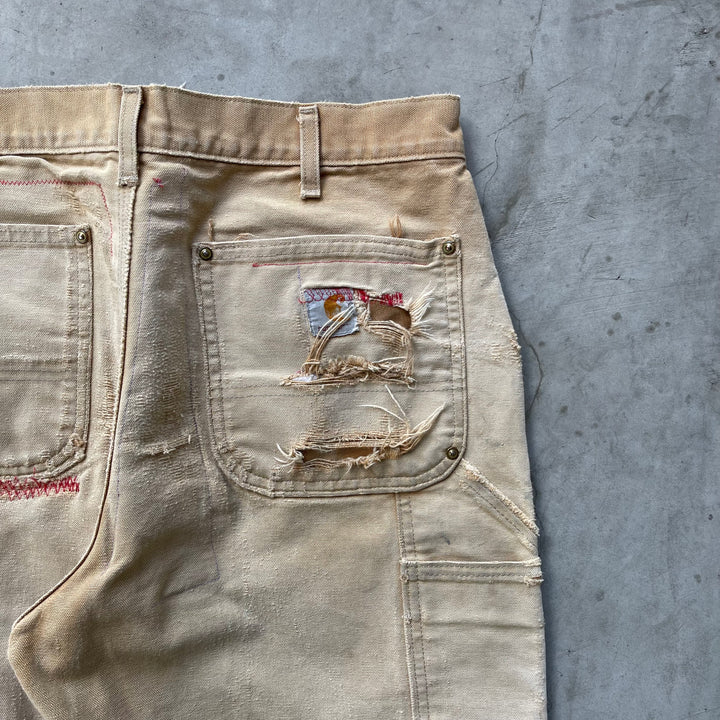 古着 USA製 Carhartt/カーハート/ダック地ペインターパンツ/ダブルニー/実寸サイズ33×31