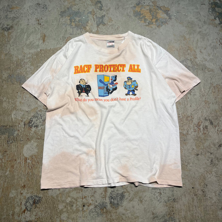 古着 USA製 90's オニータ/RACF PROTECT ALL/ヴィンテージ シングルステッチ プリントTシャツ/サイズXL