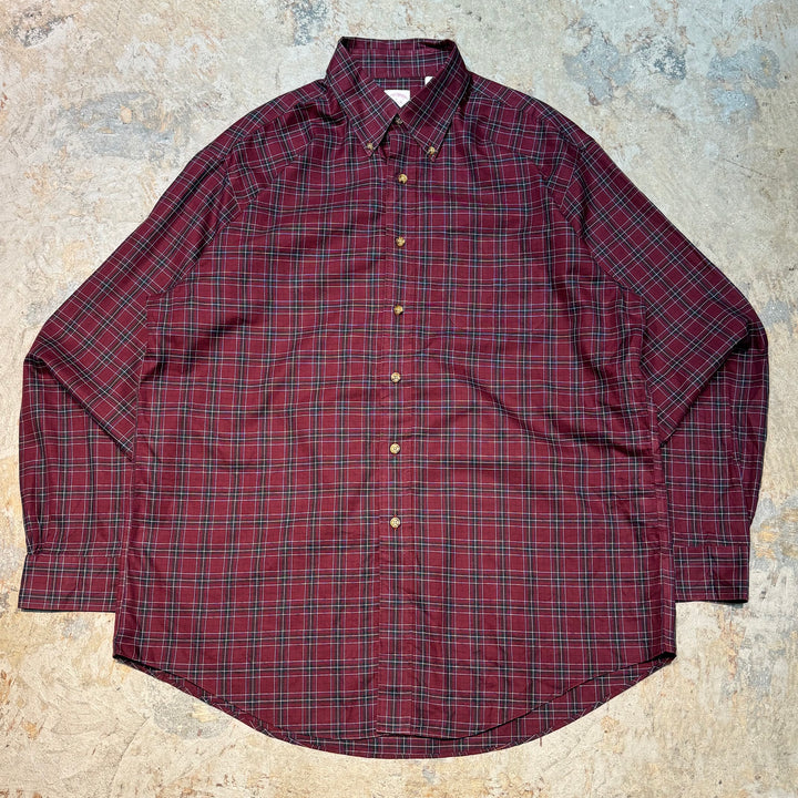 古着 BROOKS BROTHERS/ ブルックス ブラザーズ/ ボタンダウン長袖シャツ/ チェック柄/ サイズL