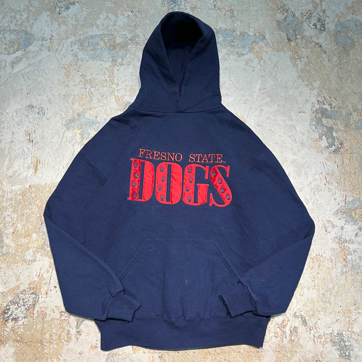 #3772 古着 RUSSELL ATHLETIC/ラッセルアスレチック / Pull Orver Hoody / プルオーバーパーカー /FRESNO STATE DOGS/企業ロゴ/サイズ L