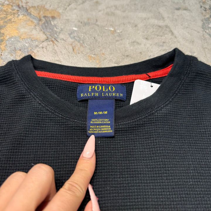 古着 POLO RALPH LAUREN/ポロラルフローレン/ クルーネックワッフルロングスリーブTシャツ/ サイズM