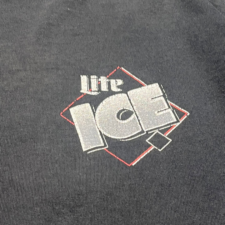 古着 miller/lite ice beer/ビール/企業系/ヴィンテージ シングルステッチ プリント Tシャツ/サイズXL-2XL相当