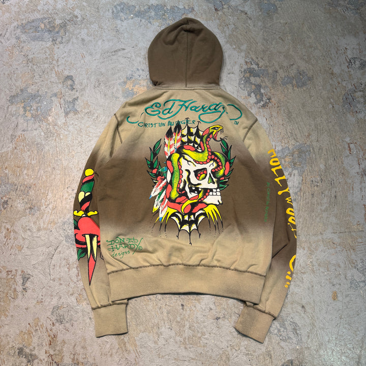 古着 Ed Hardy/エドハーディー/ ジップアップパーカー/サイズS