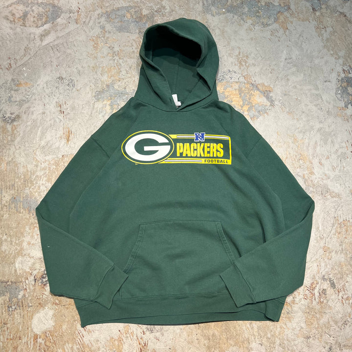 #4005 古着 NFL TEAM APPAREL/pull over hoodie/ プルオーバーパーカー/PACKERS/パッカーズ/NFL/サイズXL