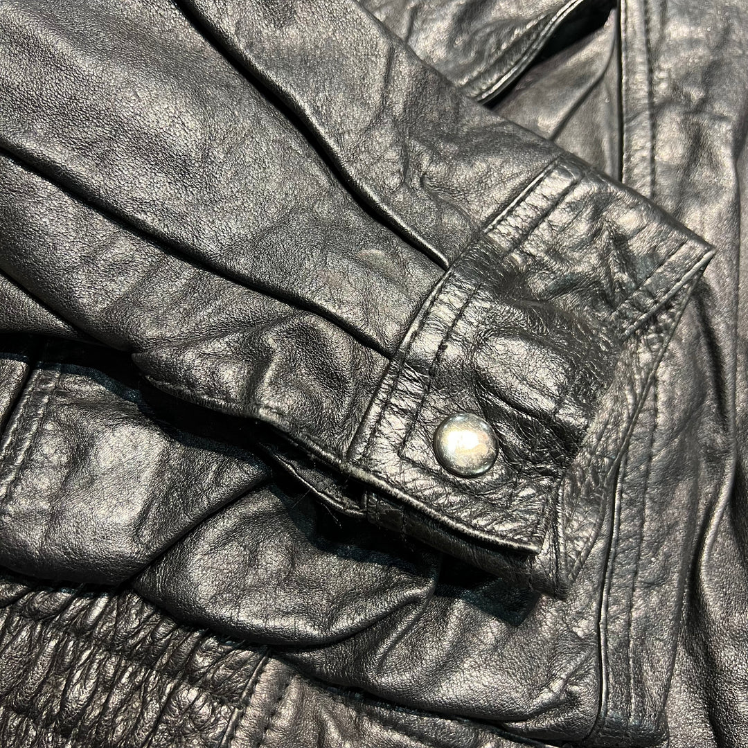 #3207 古着 Unknow/Leather jacket/ジップアップレザージャケット/サイズL