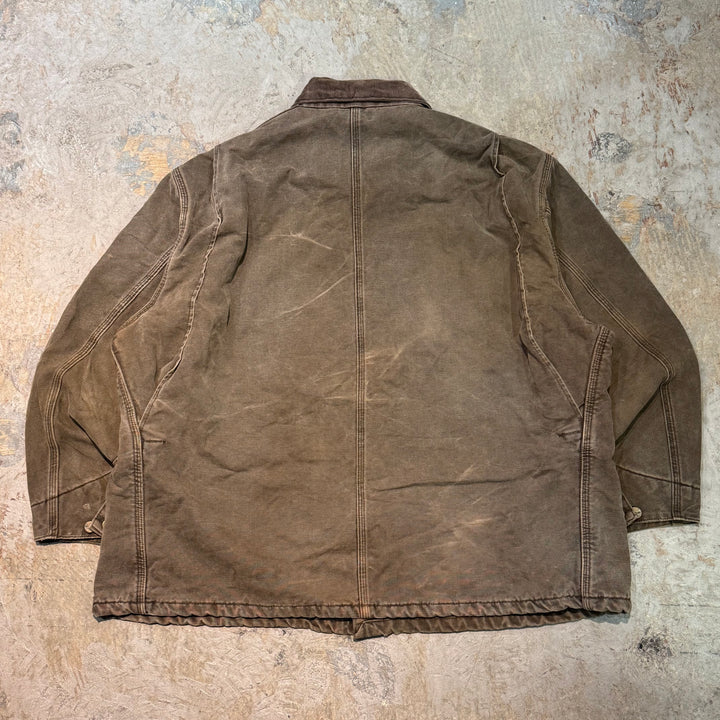 旧衣USA制Carhartt/汽车心/巧克力大衣/鸭面料/衣领灯芯绒/衬里毛毯/尺寸3xl