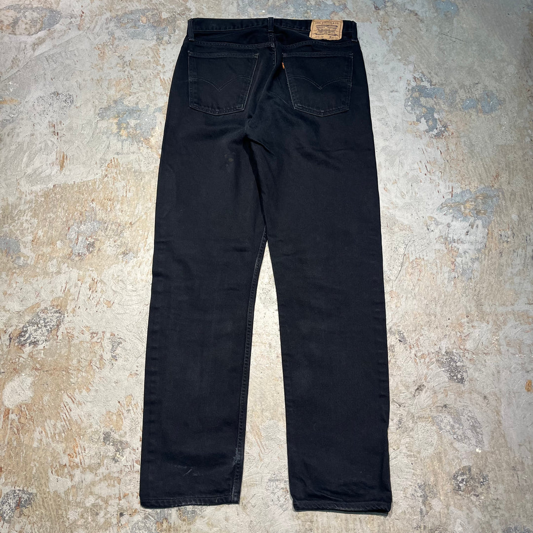 #4432 古着 Levi's/リーバイス/Black Denim Pants/ブラックデニムパンツ/615/MADE IN UK/サイズ36×34