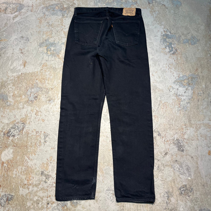 #4432 古着 Levi's/リーバイス/Black Denim Pants/ブラックデニムパンツ/615/MADE IN UK/サイズ36×34