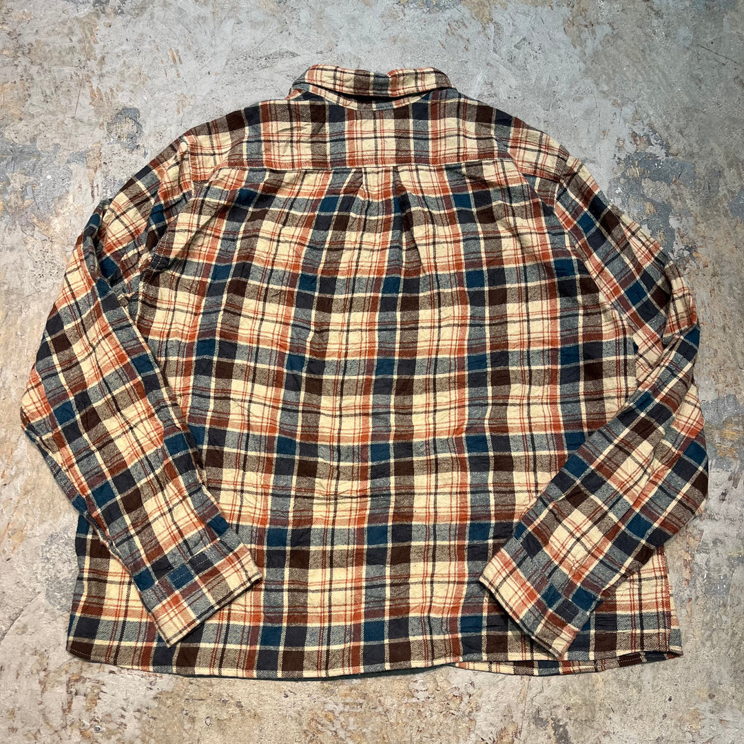 古着 Eddie Bauer/ エディー･バウアー/ コットンネルシャツ/ チェック柄/ リメイク/ サイズL