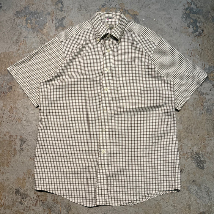 古着 L.L.Bean/ エルエルビーン/  ボタンダウン半袖シャツ/ チェック柄/ サイズL
