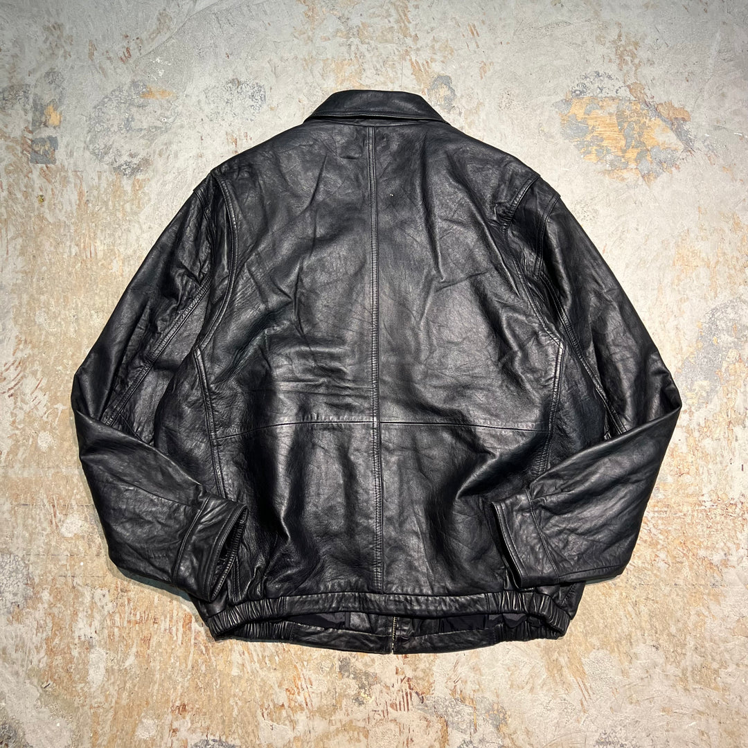 #3200 古着 Unknow/Leather jacket/ジップアップレザージャケット/サイズL