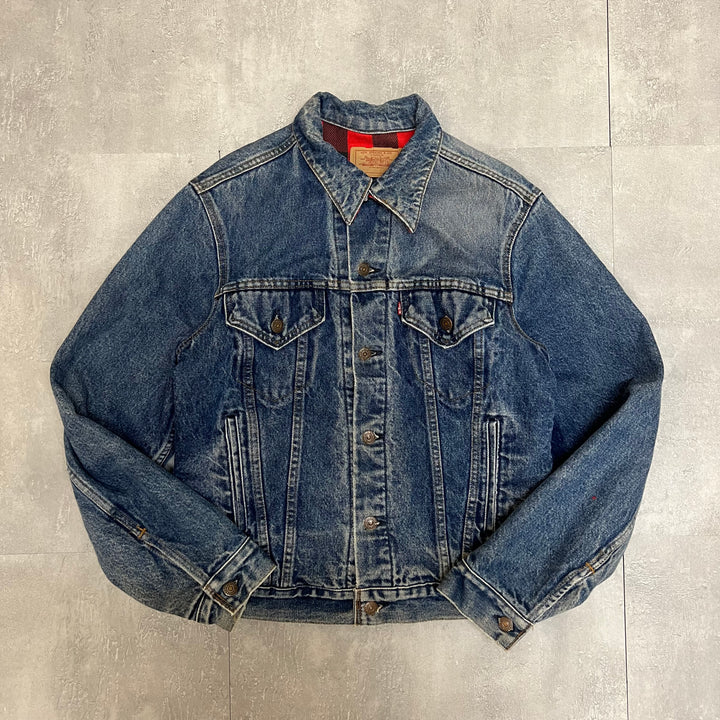 #1836 古着/Levi's/リーバイス/Denim jacket/デニムジャケット/裏地チェック/サイズL相当