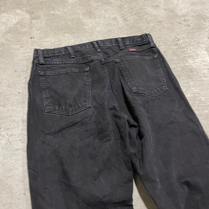 #4263 古着 RUSTLER/ラスラー/Black Denim Pants/ブラックデニムパンツ/サイズ36×30