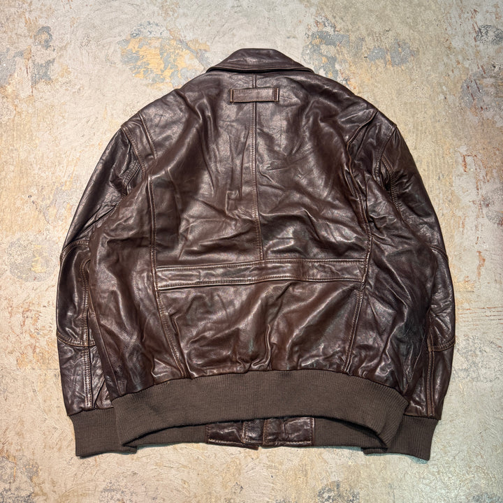 古着 USAVINTAGE/ジップアップレザージャケット/ サイズL
