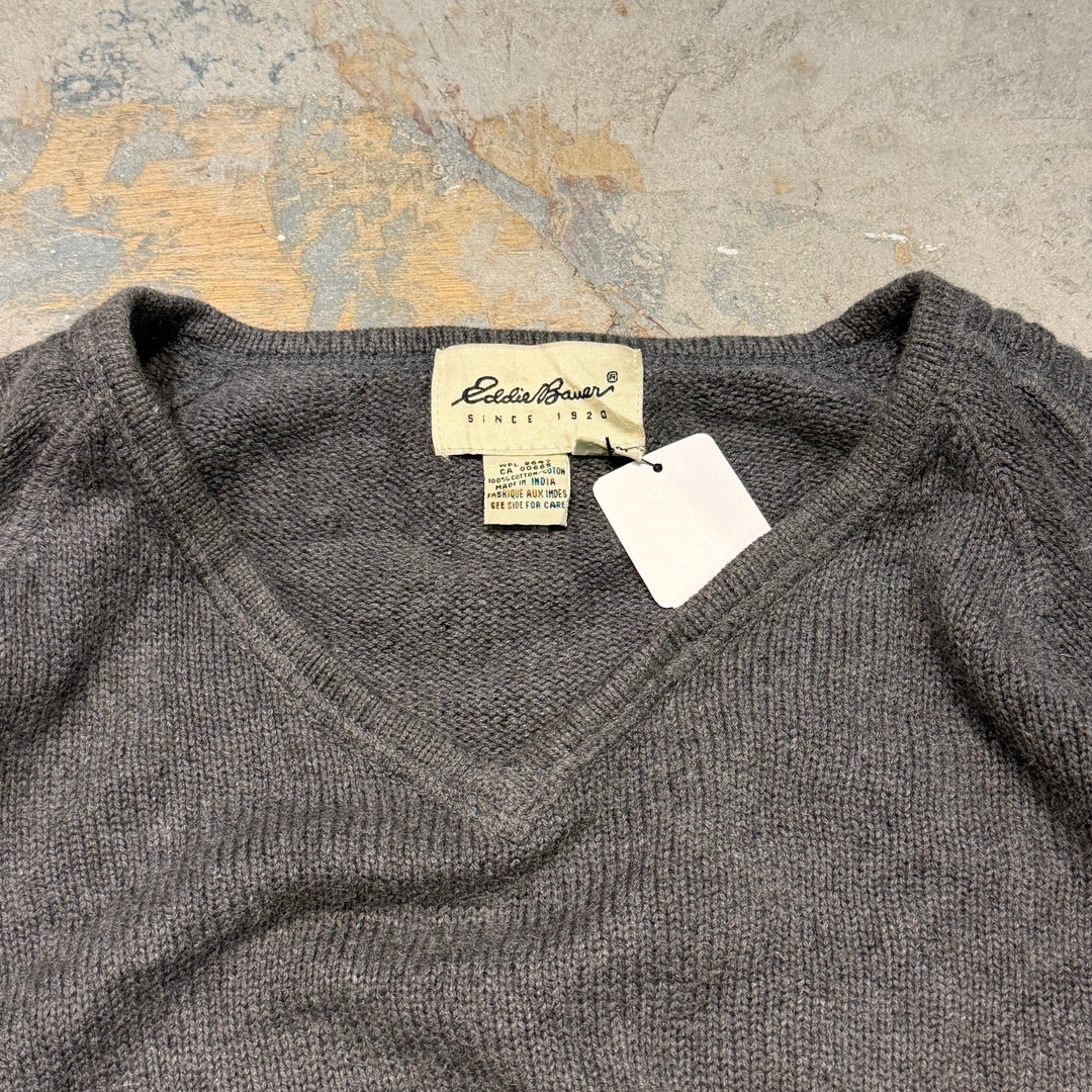 古着 90's~ Eddie Bauer/ エディーバウアー/ クルーネックニットセーター/ Vネック/ サイズM