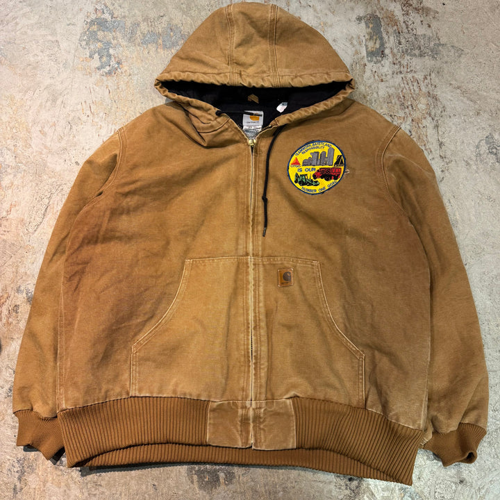 古着 carhartt/ カーハート/ アクティブジャケット/ 裏地キルティング/企業ロゴ/サイズXL