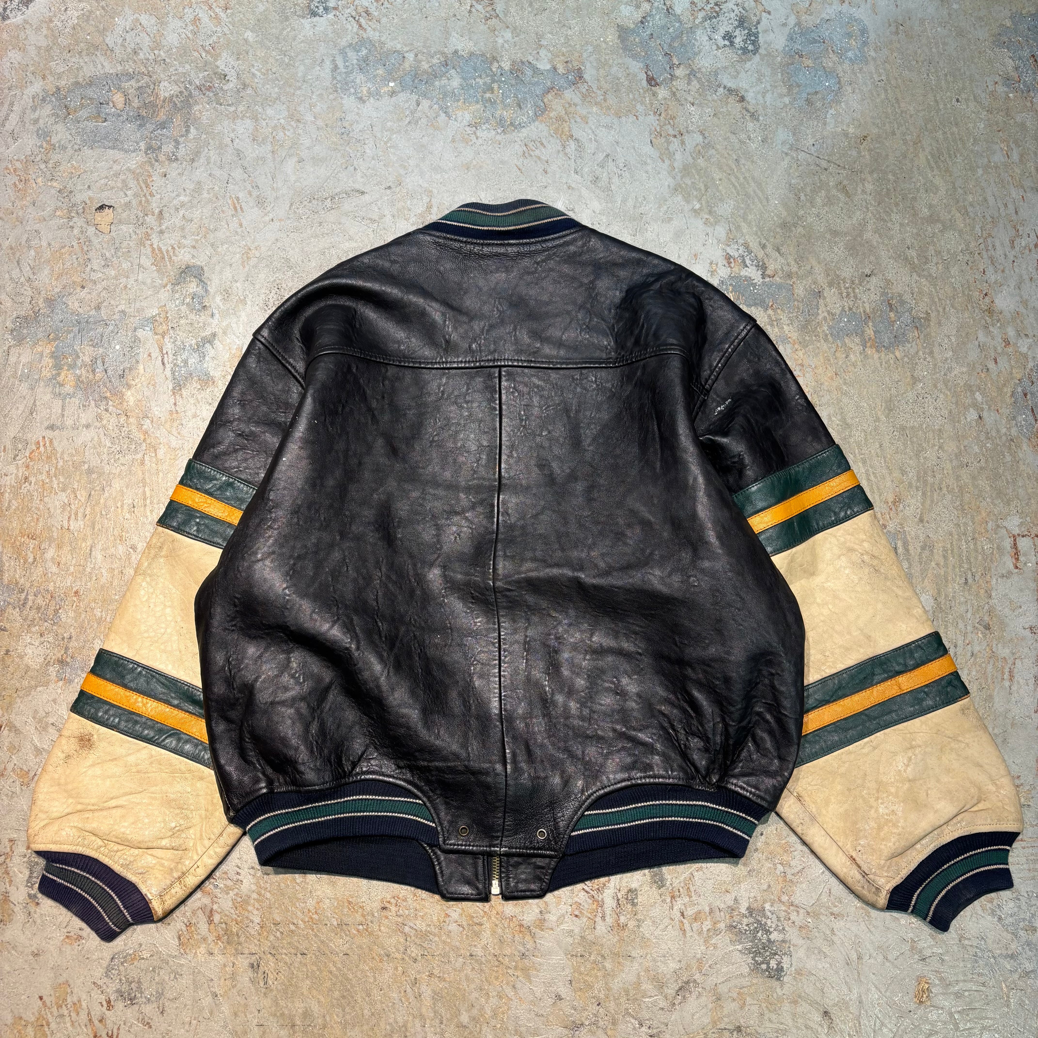 ネ*ミ様 90s AVIREX アヴィレックス レザー スタジャン/L/BRW/ AVIREX (アヴィレックス) 90s バックロゴ オールレザー