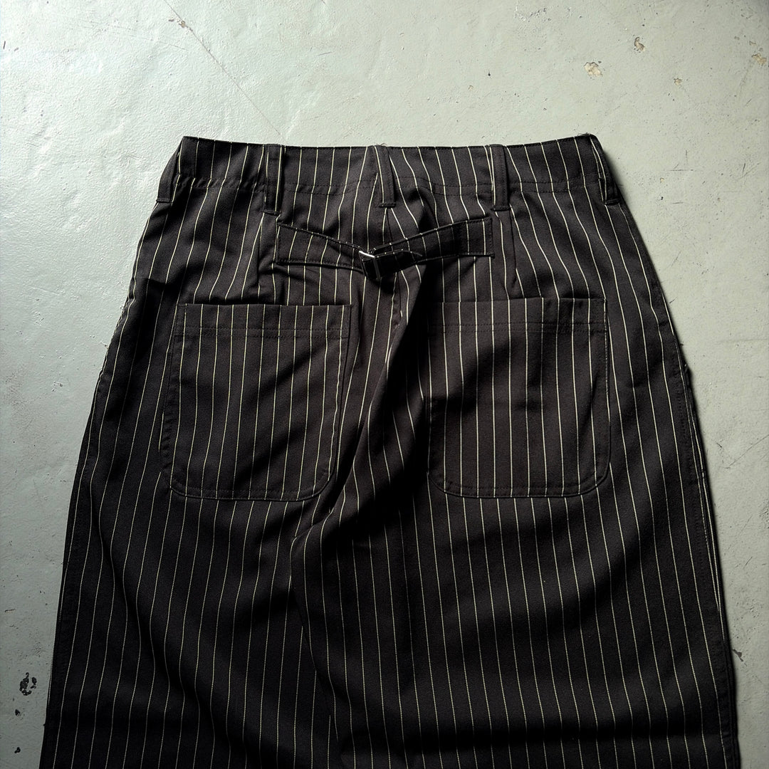 ベイカータックパンツ/ワイドストレートパンツ（ストライプ）