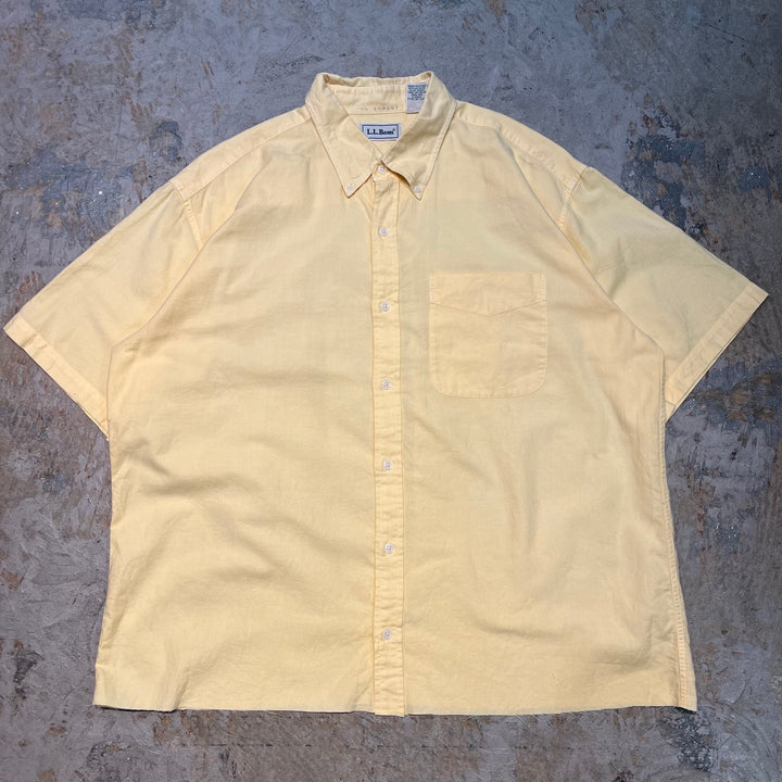 Used clothing 70's~80's L.L.Bean/ L.Bean/ Button-down short-sleeved shirt/ Size L