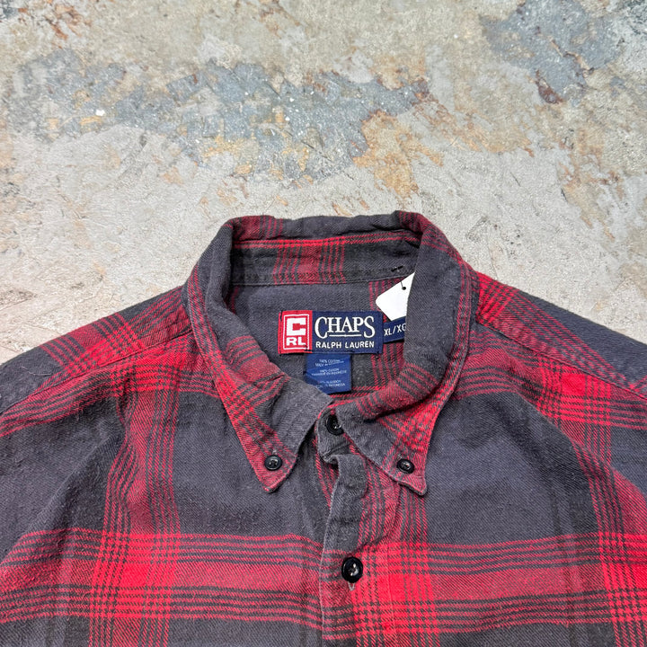 古着 CHAPS RALPH LAUREN/ チャップス ラルフ ローレン/  ボタンダウン長袖シャツ/ チェック柄/ サイズXL