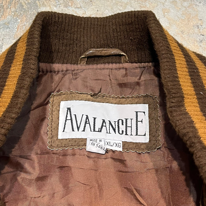 #3139 古着/AVALANCHE/SuedeBaseBallJacket/スエードベースボールジャケット/XL