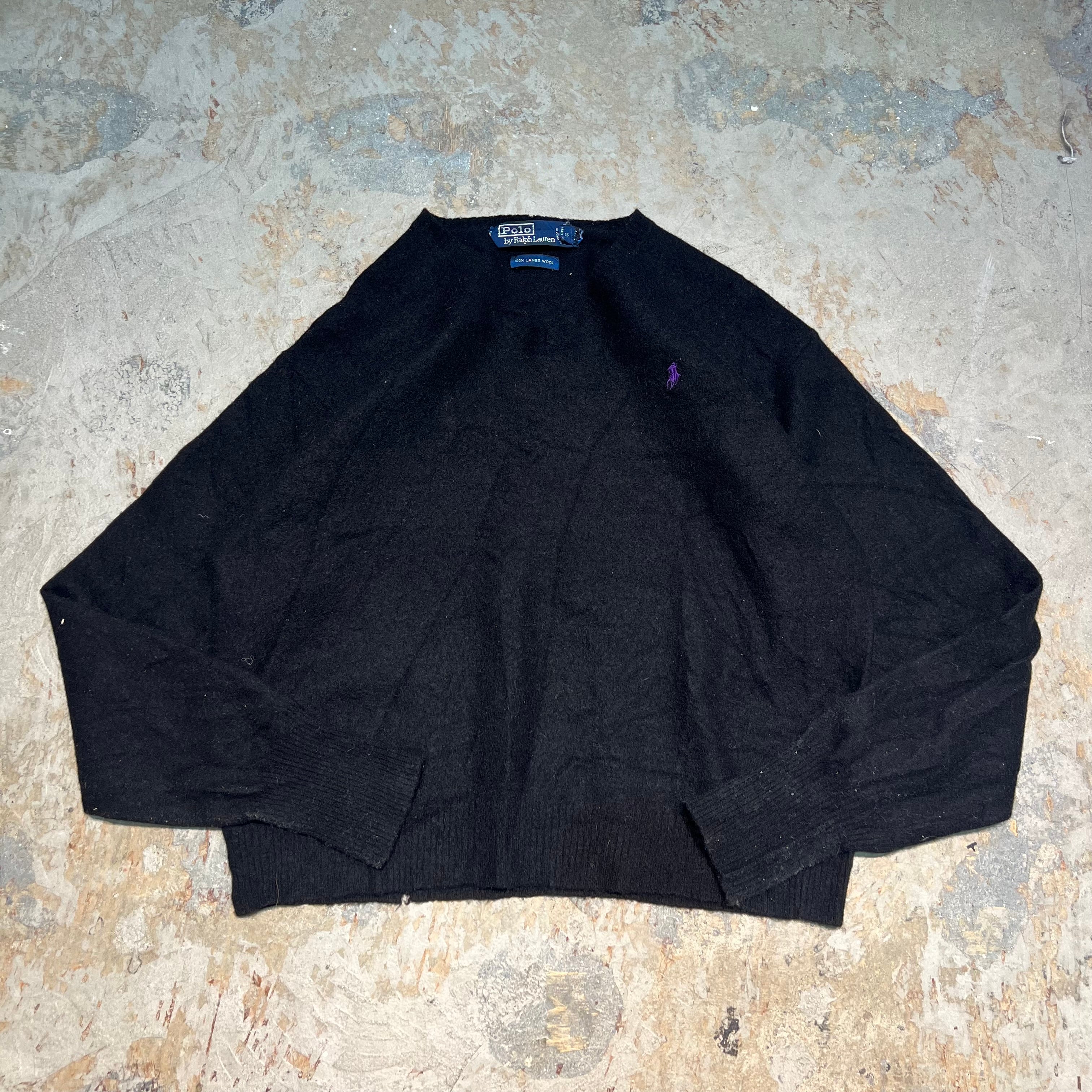 ラルフローレンPolobyRalphLaurenラムウールニットセーターボーダー ポロラルフローレン POLObyRalphLauren サイズL - ネイビー メンズ