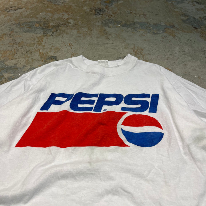 #4614 古着 90s PEPSI ペプシ/ヴィンテージ シングルステッチ TシャツサイズL