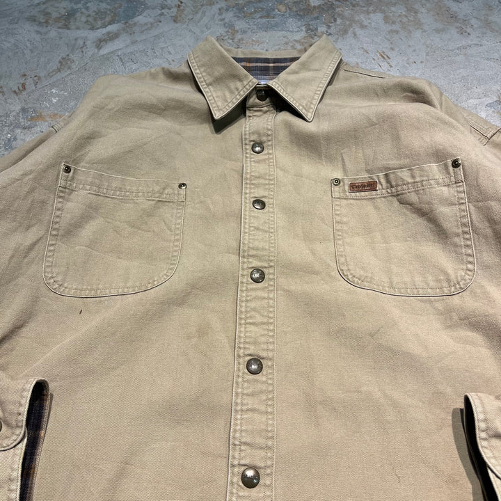 #3424 古着 Carhartt/カーハート/flannel lined shirt/シャツジャケット/ダックキャンバス/サイズ2XL