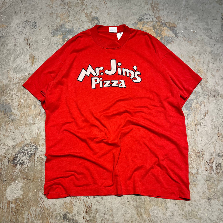 #4604 古着 90's USA製スクリーンスターズ/Mr.Jim's Pizza/ヴィンテージ シングルステッチ Tシャツ/サイズXL