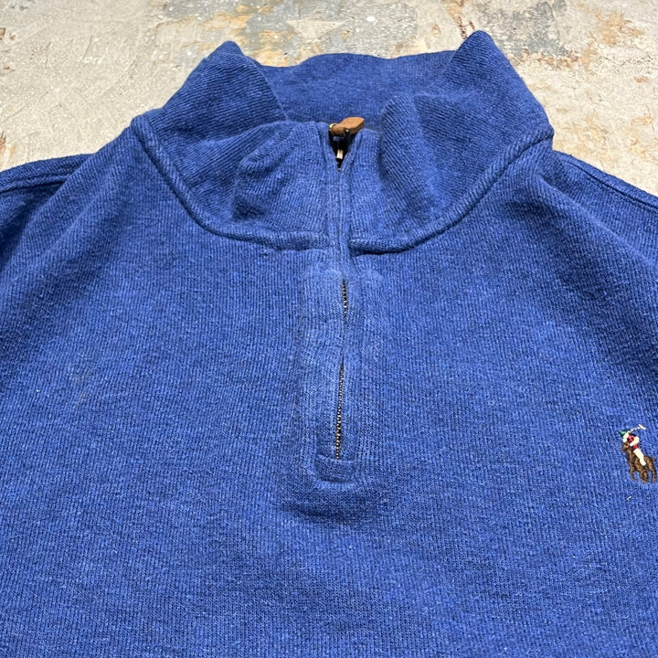 #3875 古着 POLO by Ralph Lauren/ポロバイラルフローレン/Cotton Knit Half Zip Sweaterコットンニットハーフジップセーター/ サイズXL