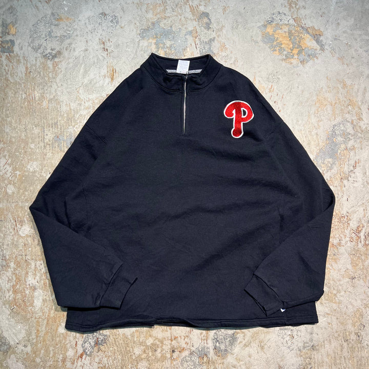 #1974 古着 Russell/ラッセル/Half zip sweat/ハーフジップスウェット/Philadelphia phillies/フィラデルフィア・フィリーズ/サイズXXL