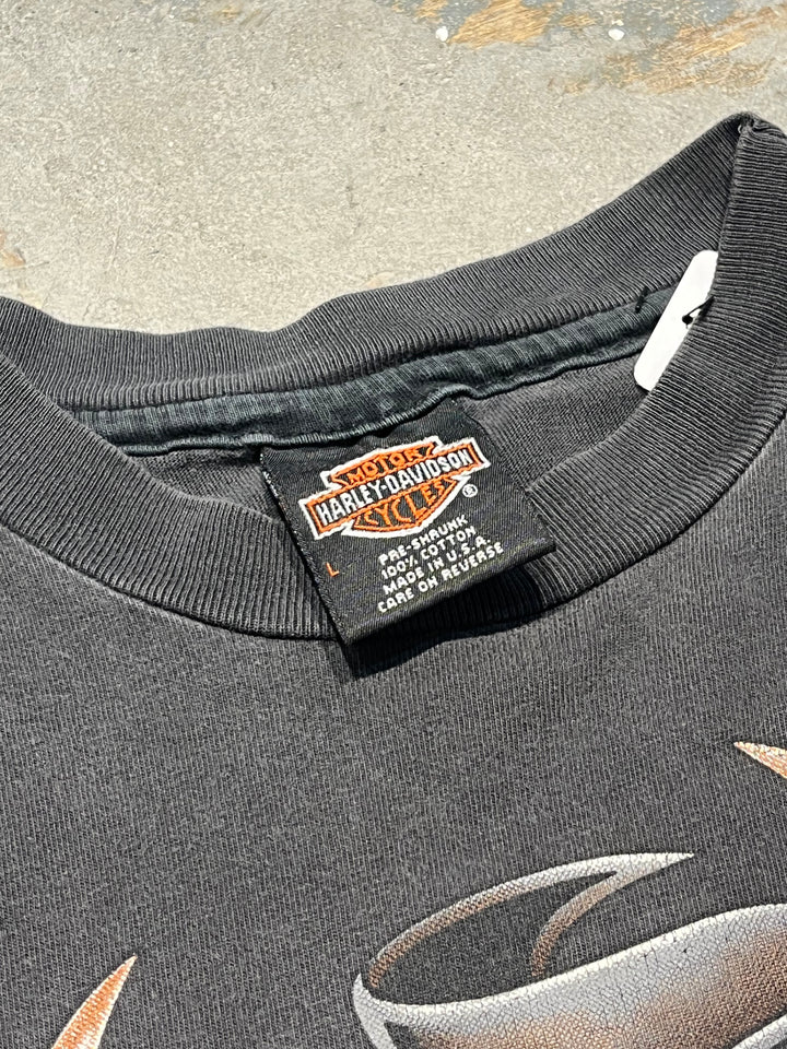 #MA125 古着 87's USA製 Harley-Davidson/ハーレーダビッドソン / ウィスコンシン州 / ヴィンテージ シングルステッチ Tシャツ/サイズL