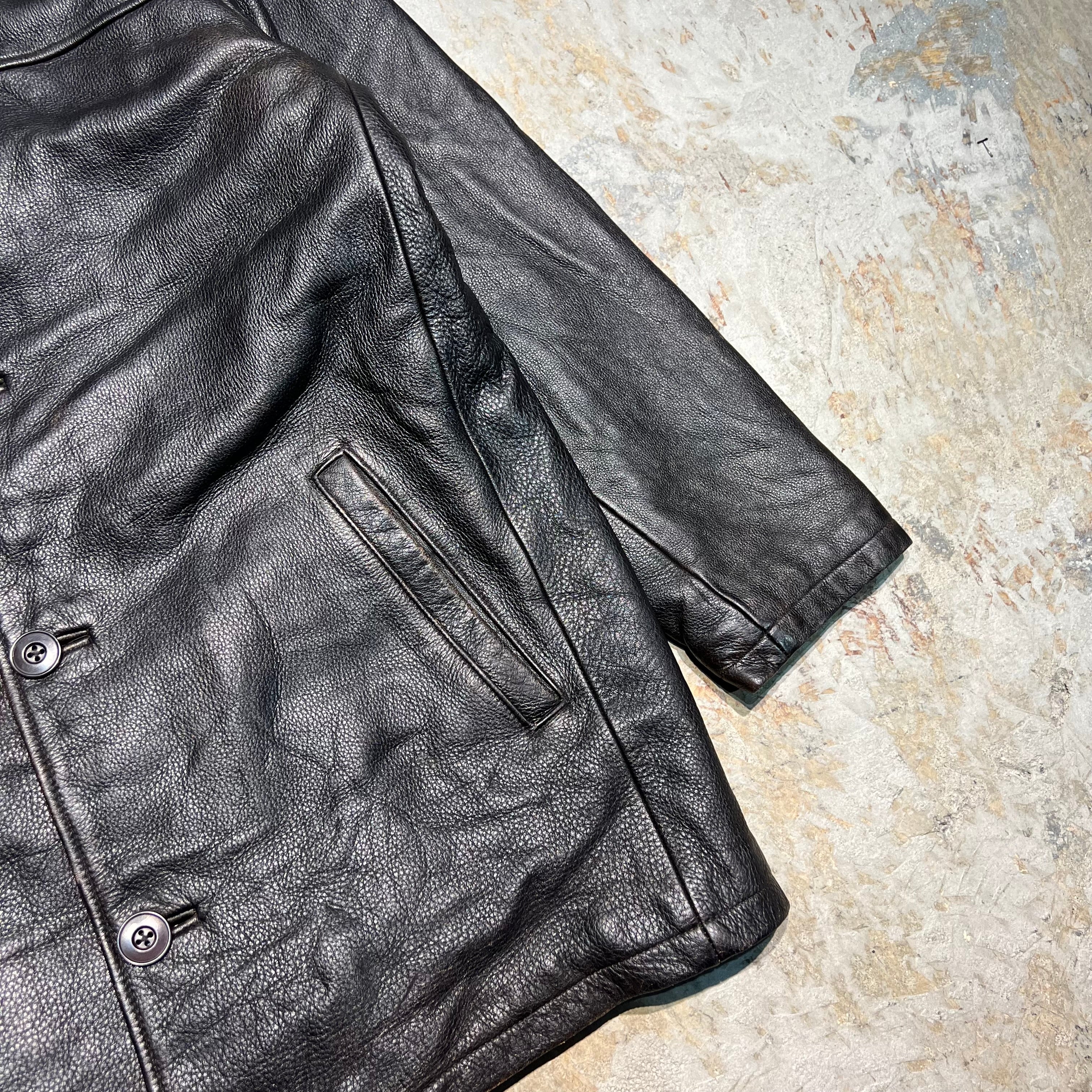 3199 古着 Eddie Bauer/エディーバウアー/Leather Halfcoat