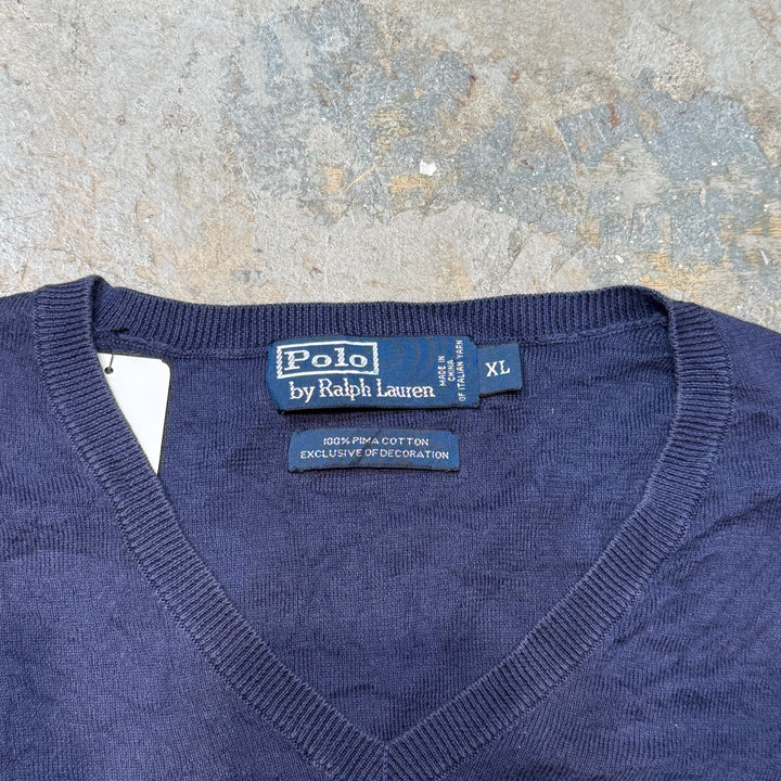 古着 POLO by Ralph Lauren/ ポロバイラルフローレン/ Vネックニットベスト/ サイズXL