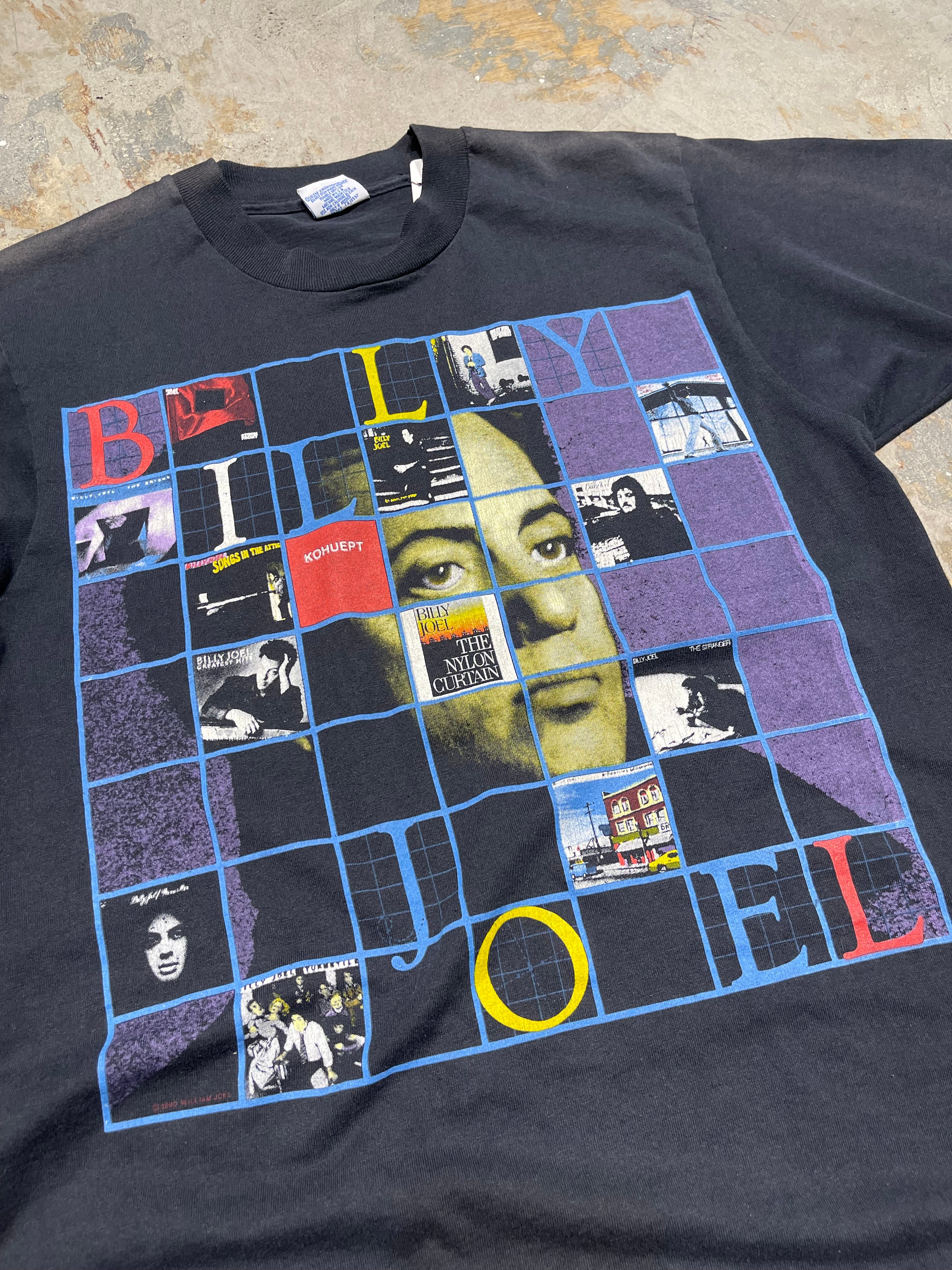 MA82 古着 USA製 90's BILLY JOEL/ビリー・ジョエル / ツアー89-90 / ヴィンテージ シングルステッチTシャ – 古着屋  MUJIN