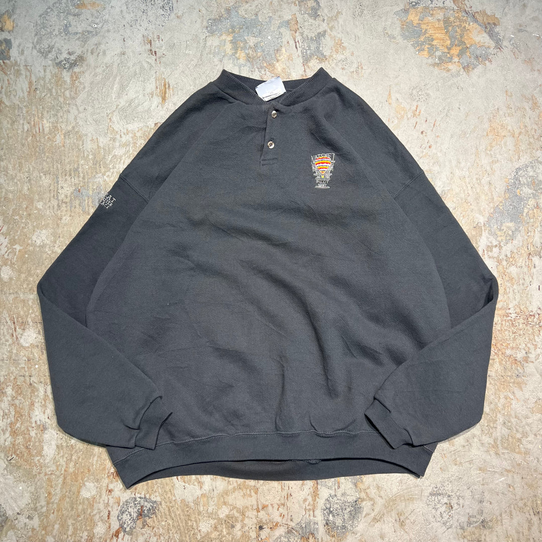 #2020 古着 97's Lee/リー/Henleyneck Sweatshirts/ヘンリーネックスウェット/刺繍ロゴ/MADE IN USA/サイズ2XL