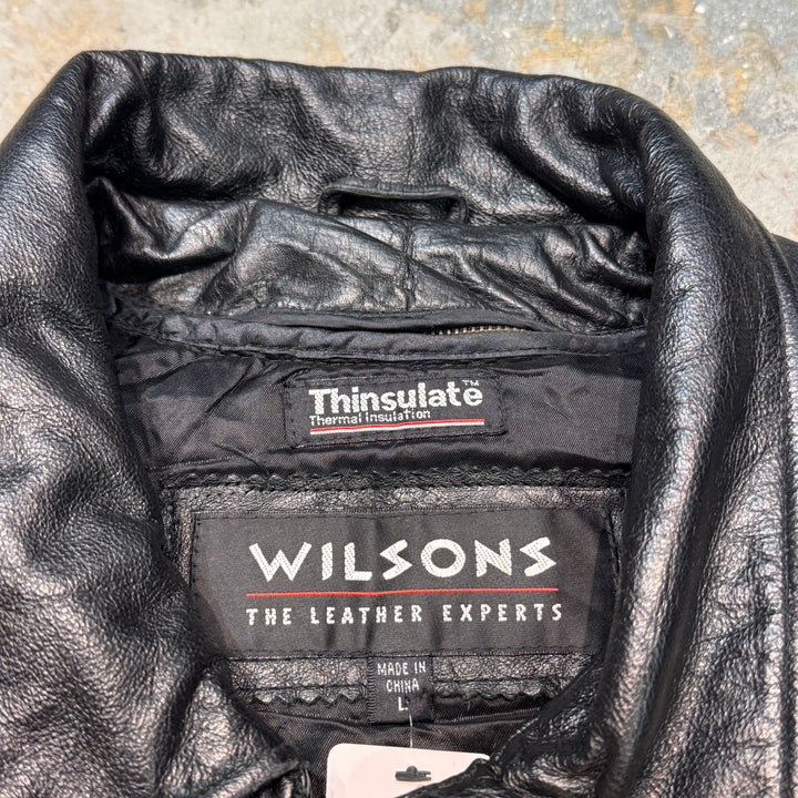 古着 WILSONS LEATHER/ ウィルソンズレザー/ ジップアップレザージャケット/ サイズL